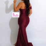 Robe moulante de soirée - rouge bordeaux – Image 2