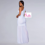 Robe moulante 1 manche - blanche – Image 4