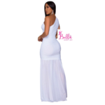 Robe moulante 1 manche - blanche – Image 3