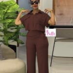 Ensemble pantalon et haut - marron