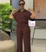 Ensemble pantalon et haut - marron