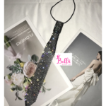 Cravate avec strass - noire