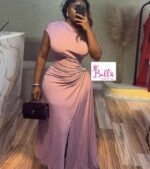 Robe avec boutons sur le côté - rose