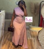 Robe avec boutons sur le côté - rose – Image 4