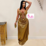 Robe moulante cut out - dorée