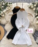 Haut avec anneau doré - blanc (taille unique) – Image 3