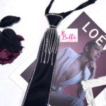 Cravate avec strass - noire