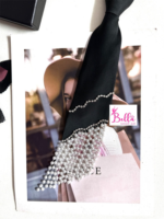 Cravate avec strass et perles - noire – Image 3