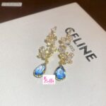 Boucles d’oreilles avec perles - doré bleu