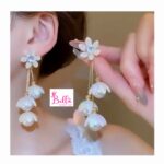 Boucles d’oreilles fleurs - blanc