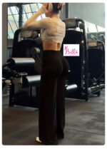 Legging taille haute seamless et bas large - noir – Image 2