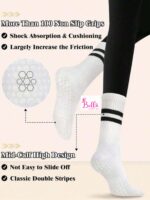 Chaussettes de pilates / yoga anti dérapantes - blanches – Image 2