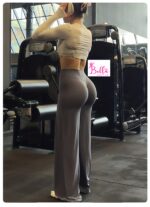 Legging taille haute seamless et bas large - gris – Image 3