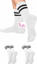 Chaussettes de pilates / yoga anti dérapantes - blanches