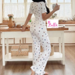Ensemble de pyjama pantalon et haut détails cœurs - blanc multicolore – Image 3