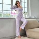 Ensemble de pyjama pantalon et haut longues manches - violet – Image 4