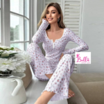 Ensemble de pyjama pantalon et haut longues manches - violet