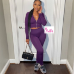 Ensemble legging et haut longues manches - violet