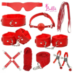 Kit de bondage sm - rouge (11 pieces)