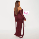 Robe moulante avec manches transparentes - rouge – Image 6