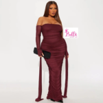 Robe moulante avec manches transparentes - rouge – Image 5