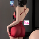 Ensemble de lingerie avec string - rouge  (taille unique) – Image 3