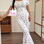 Ensemble de pyjama pantalon et haut détails cœurs - blanc multicolore