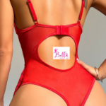 Ensemble de lingerie avec chaussettes montantes - rouge – Image 3