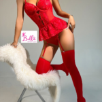 Ensemble de lingerie avec chaussettes montantes - rouge – Image 2