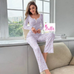 Ensemble de pyjama pantalon et haut longues manches - violet – Image 2