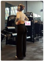 Legging taille haute seamless et bas large - noir – Image 3