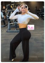 Legging taille haute seamless et bas large - noir