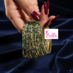 Bracelet en strass - multicolore vert  (5 pièces)