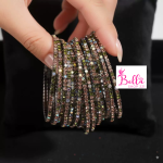 Bracelet en strass - multicolore vert (5 pièces)