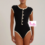 Bodysuit avec boutons - noir beige – Image 5