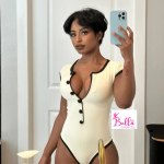 Bodysuit avec boutons - blanc cassé noir