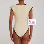 Bodysuit avec boutons - blanc cassé noir – Image 3