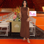 Robe moulante 3/4 - marron – Image 4
