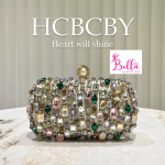 sac de soirée avec des strass - beige multicolore
