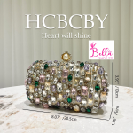 sac de soirée avec des strass - beige multicolore – Image 5
