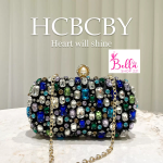 sac de soirée avec des strass - bleu multicolore – Image 2