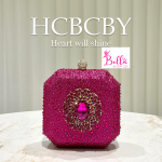 sac de soirée avec des strass - rose
