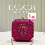 sac de soirée avec des strass - rose – Image 3